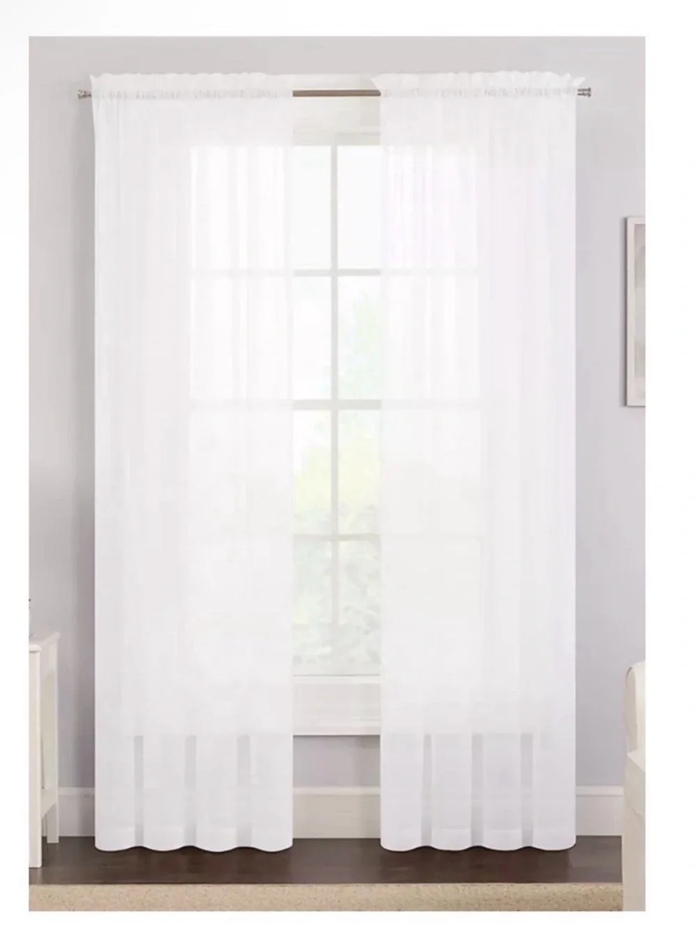 Victoria Voile Pairs to Go Curtain Panel - White